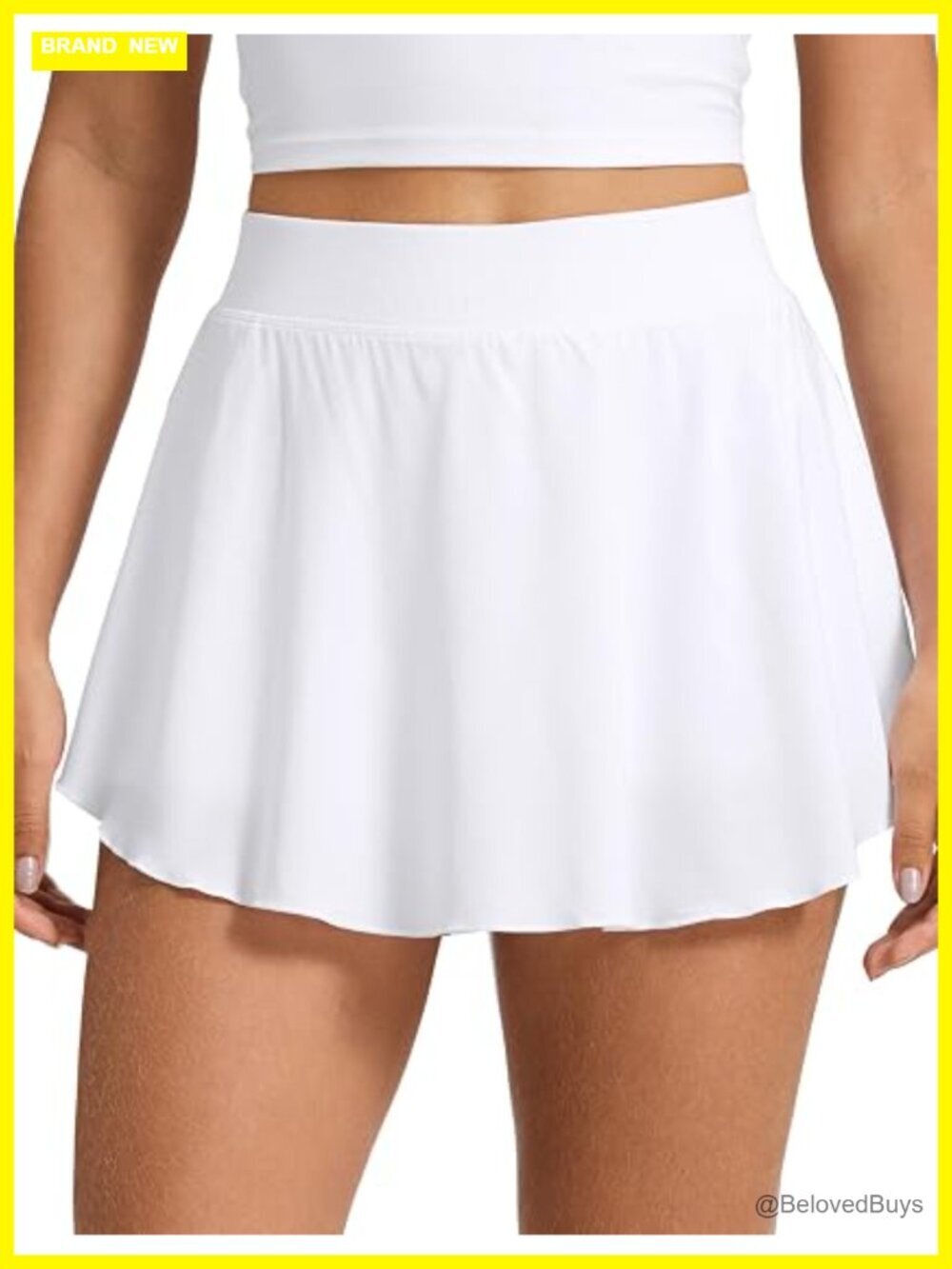 Lightweight Drapey Side Slit Tennis Skort with Pockets High Waisted Mini